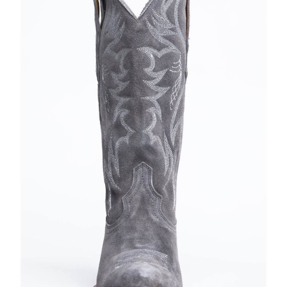 Tony Lama Gray Suede Western Boots - Picture 8 of 8